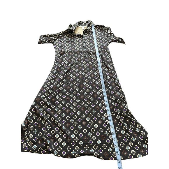 Diane Von Furstenburg Black Mod Silk Business Office Button Up Dress Size 6 - Picture 10 of 10